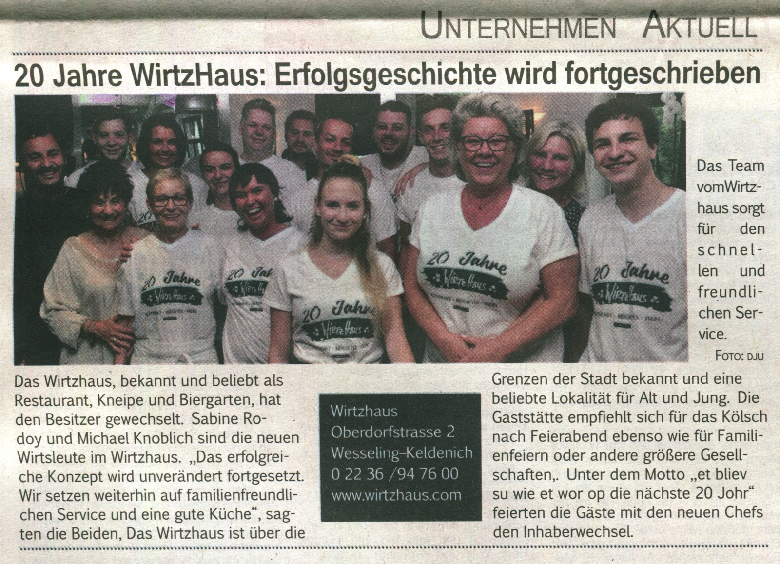 Aktuelles | Wirtzhaus Restaurant Wesseling